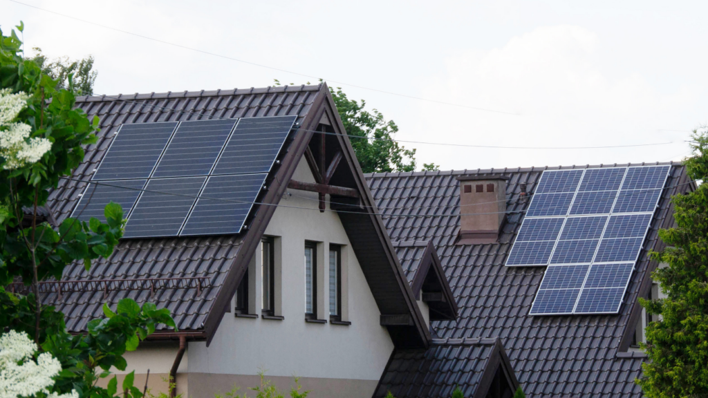 solar panels on the roof of a house