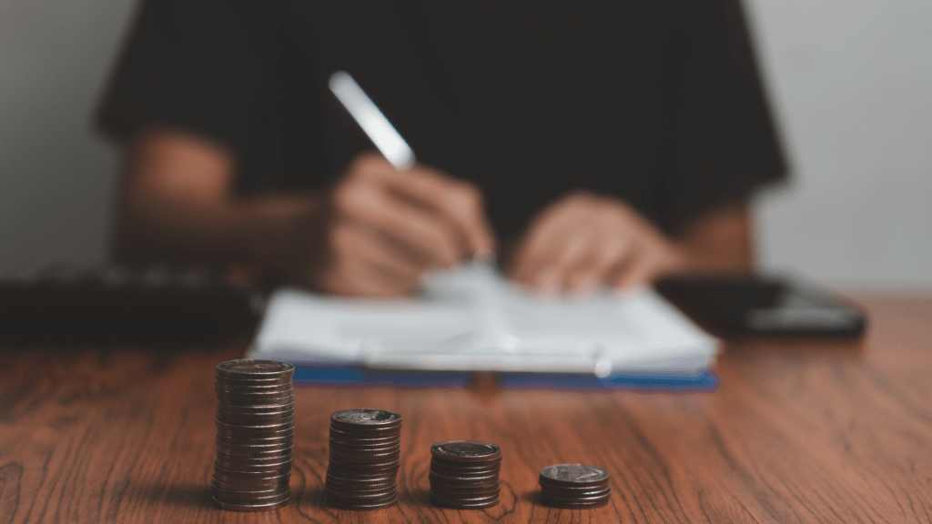 coins at the table